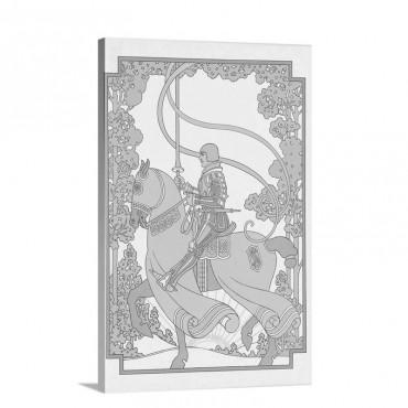 Art Nouveau Knight On Charger Wall Art - Canvas - Gallery Wrap