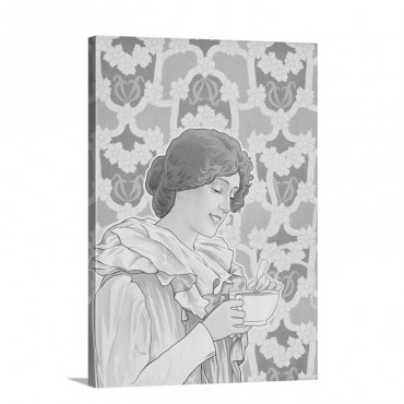 Art Nouveau Poster Advertising Hot Chocolate Wall Art - Canvas - Gallery Wrap