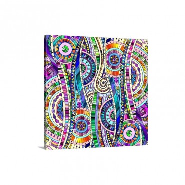 Artwork With Geometric Mosaic Elements Wall Art - Canvas - Gallery Wrap