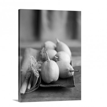 Asian Fragrant Pears On A Platter Wall Art - Canvas - Gallery Wrap