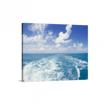 Atlantic Ocean And Boat Wake Florida Keys FL Wall Art - Canvas - Gallery Wrap