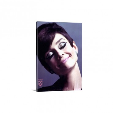 Audrey Hepburn Colored Sparkle Eye Shadow Wall Art - Canvas - Gallery Wrap