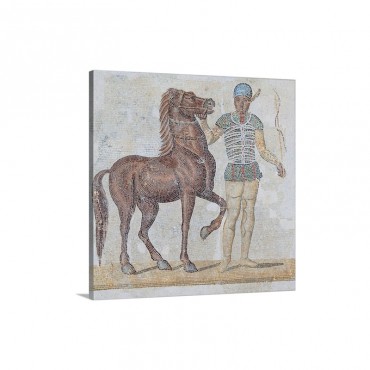 Auriga Of The Circus 3rd C A D Ancient Roman Mosaic Palazzo Massimo Rome Italy Wall Art - Canvas - Gallery Wrap