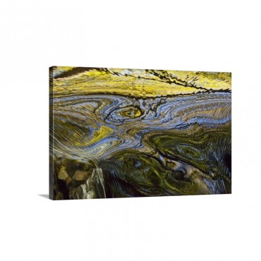 Autumn Patterns In Small Waterfall Canterbury New Zealand Wall Art - Canvas - Gallery Wrap