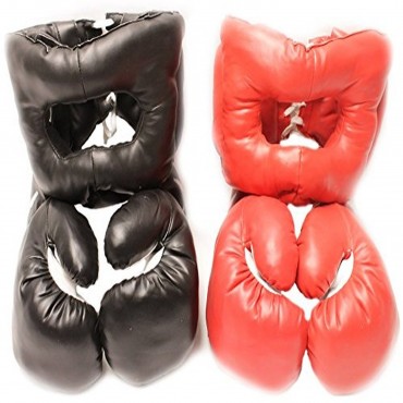 New 16 oz Sets 2 Headgear 2 Pair Boxing Punching Gloves