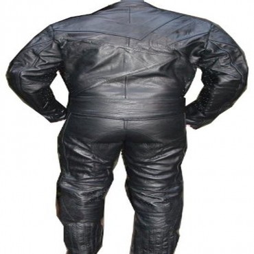 2 Piece Motorcycle Riding Racing Track Suit with padding All Leather Drag Suit Black