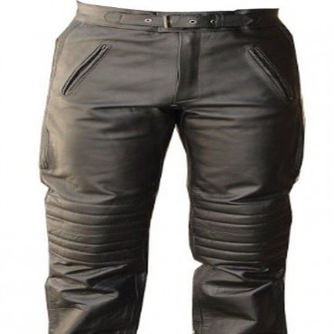 V-Pilot Style Motorcycle Leather Pants