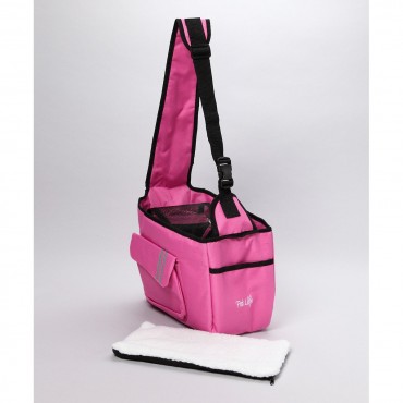 Fashion Back-Supportive Over-The-Shoulder Fashion Pet Carrier - Pink 