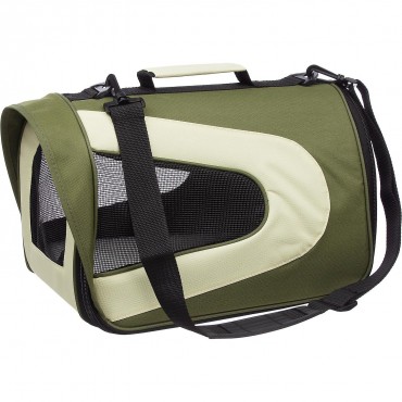 Airline Approved Folding Zippered Sporty Mesh Pet Carrier - Green