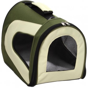 Airline Approved Folding Zippered Sporty Mesh Pet Carrier - Green