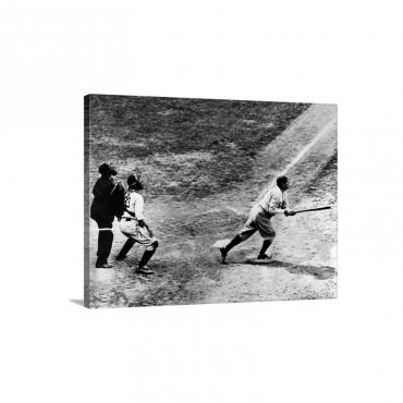 Babe Ruth Of The New York Yankees Hitting His 701St Career Home Run Wall Art - Canvas - Gallery Wrap