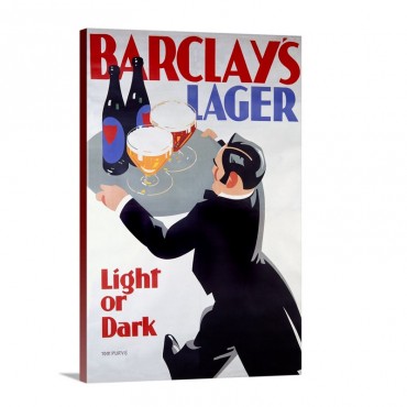 Barclays Lager Light Or Dark Vintage Poster By Tom Purvis Wall Art - Canvas - Gallery Wrap