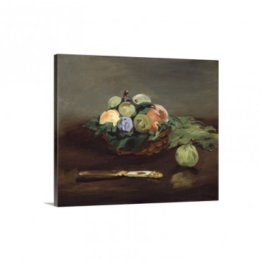 Basket Of Fruit By Edouard Manet Wall Art - Canvas - Gallery Wrap