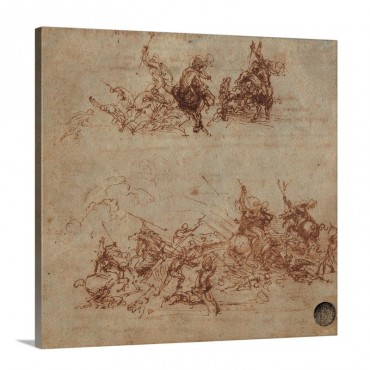 Battle Of Anghiari Fight Between Foot Soldiers And Riders By Leonardo Da Vinci 1504 6 Wall Art - Canvas - Gallery Wrap
