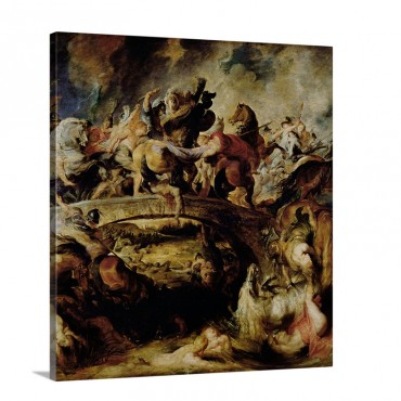 Battle Of The Amazons And Greeks Detail C 1617 Wall Art - Canvas - Gallery Wrap