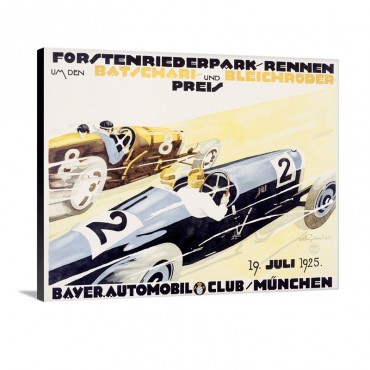 Bayer Auto Club Roadster Vintage Poster By Julius U Engelhard Wall Art - Canvas - Gallery Wrap