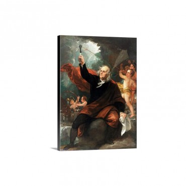 Benjamin Franklin Drawing Electricity From The Sky By Benjamin West Wall Art - Canvas - Gallery Wrap