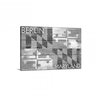 Berlin Maryland State Flag Barnwood Painting Wall Art - Canvas - Gallery Wrap