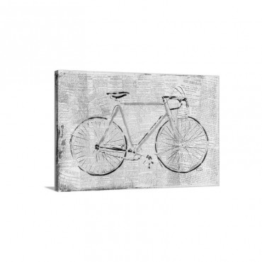 Bicycle On News Wall Art - Canvas - Gallery Wrap