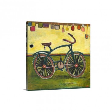 Bike Green Wall Art - Canvas - Gallery Wrap