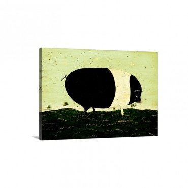 Black and White Pig Wall Art - Canvas - Gallery Wrap