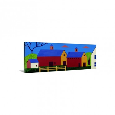 Blue Roof Barn Wall Art - Canvas - Gallery Wrap