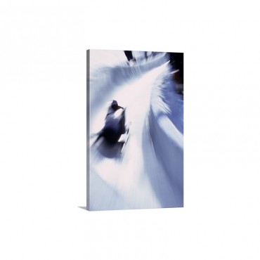 Blurred Action Of Bobsled Wall Art - Canvas - Gallery Wrap