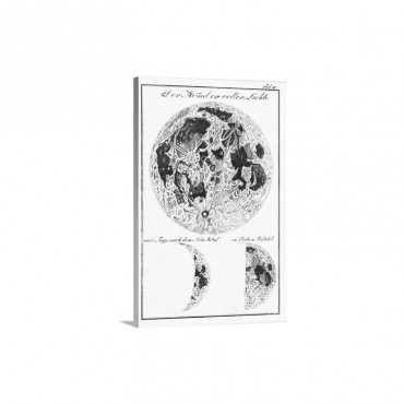 Bode's Moon Drawings Of 1792 Wall Art - Canvas - Gallery Wrap