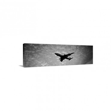 Boeing 747 Airplane In Flight Against Evening Clouds Wall Art - Canvas - Gallery Wrap