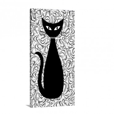 Boomerang Cat In Gray Wall Art - Canvas - Gallery Wrap