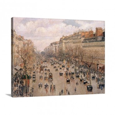 Boulevard Montmartre Paris By Camille Pissarro Wall Art - Canvas - Gallery Wrap