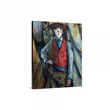 Boy In A Red Waistcoat By Paul Cezanne Wall Art - Canvas - Gallery Wrap