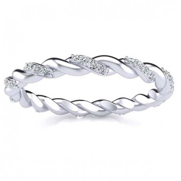 Braided Diamond Ring - White Gold