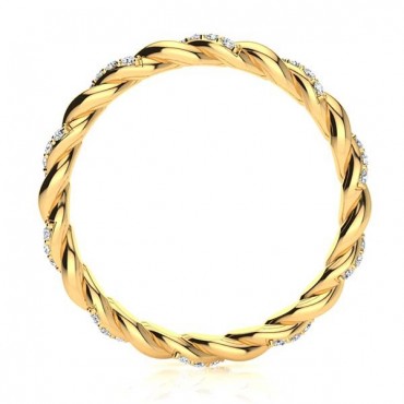 Braided Diamond Ring - Yellow Gold