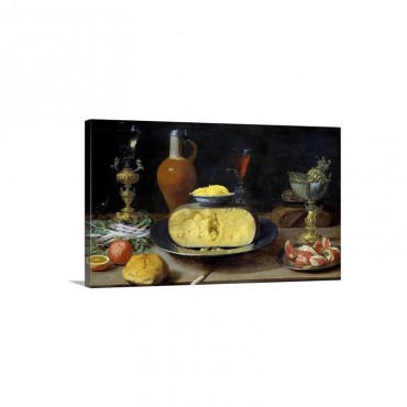 Breakfast Still Life With Cheese And Goblets By Jacob Fopsen Van Es Wall Art - Canvas - Gallery Wrap
