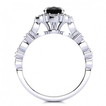 Brenda Black Diamond Ring - White Gold