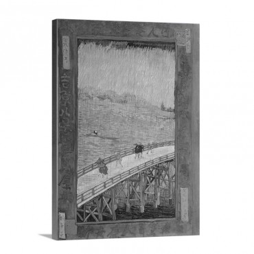 Bridge In The Rain After Hiroshige By Vincent Van Gogh Wall Art - Canvas - Gallery Wrap