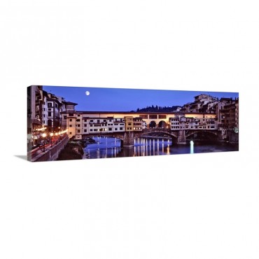 Bridge Across A River Arno River Ponte Vecchio Florence Tuscany Italy Wall Art - Canvas - Gallery Wrap