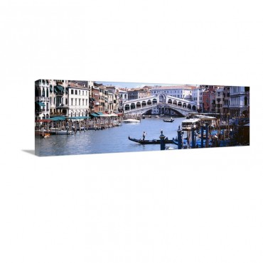 Bridge Across A River Rialto Bridge Grand Canal Venice Italy Wall Art - Canvas - Gallery Wrap