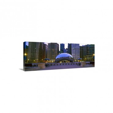 Buildings In A City Cloud Gate Millennium Park Chicago Illinois USA Wall Art - Canvas - Gallery Wrap