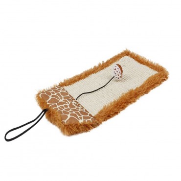 Pet Life Scrape-Away Eco-Natural Sisal And Jute Hanging Carpet Cat Scratcher With Toy 
