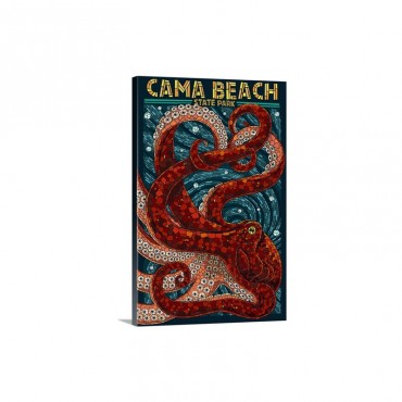 Cama Beach State Park Washington Octopus Mosaic Wall Art - Canvas - Gallery Wrap