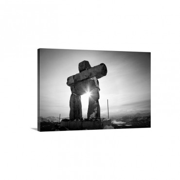 Canada British Columbia The Inukshuk Statue Symbol Of The 2010 Olympics Wall Art - Canvas - Gallery Wrap