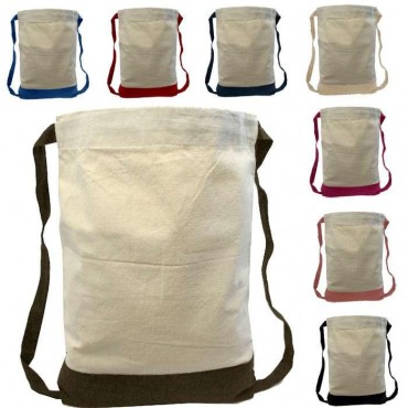 Canvas Sport Drawstring Backpack - 2 Pieces