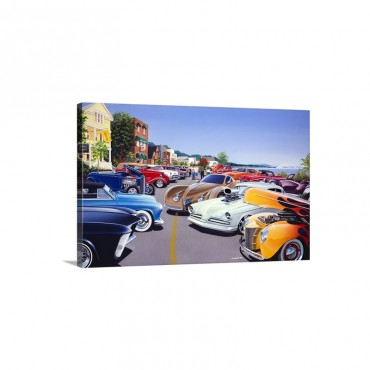 Car Show By The Lake Wall Art - Canvas - Gallery Wrap