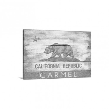Carmel California State Flag Barnwood Painting Wall Art - Canvas - Gallery Wrap