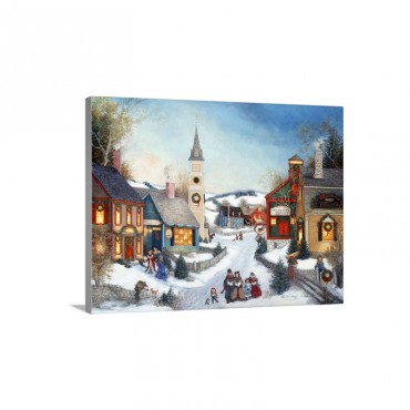 Carolers In Town Square Wall Art - Canvas - Gallery Wrap