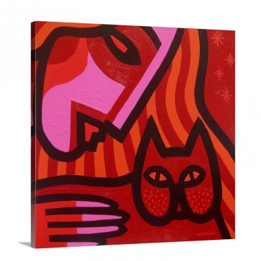 Cat Woman Wall Art - Canvas - Gallery Wrap