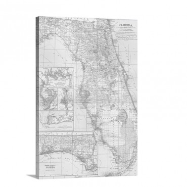 Central Florida Vintage Map Wall Art - Canvas - Gallery Wrap