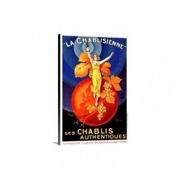 Chablisienne Chablis Wine Vintage Advertising Poster Wall Art - Canvas - Gallery Wrap